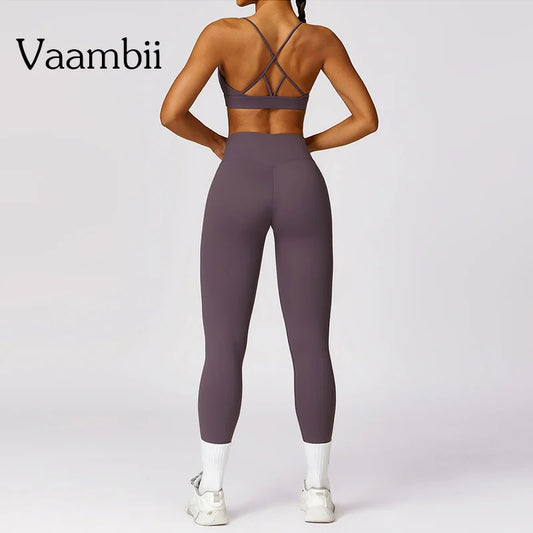 Fitness Sports Suits Activewear High Waist Leggings Gym Clothing Workout Sportswear Seamless Yoga Set 2Pc Women'S Tracksuit