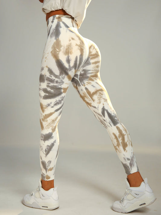 Tie Dye Wideband Waist Sports Leggings